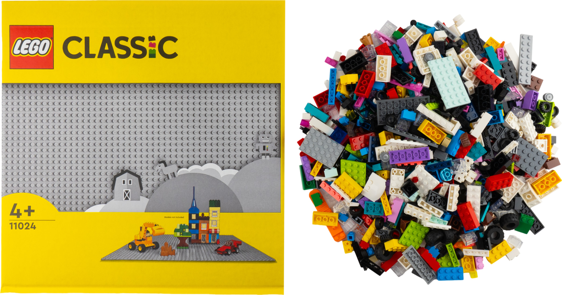 LEGO® City Mega Building Fun 1000 farebných kociek, špeciálne kocky + 1 sivá doska - NOVINKA! Diely 1000x