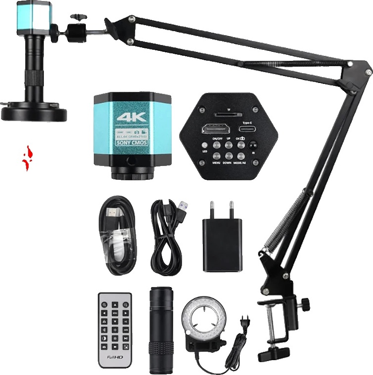 Digitálny mikroskop, rozlíšenie 48MP, pripojenie HDMI a USB , sada B Kompletné sady 48MP