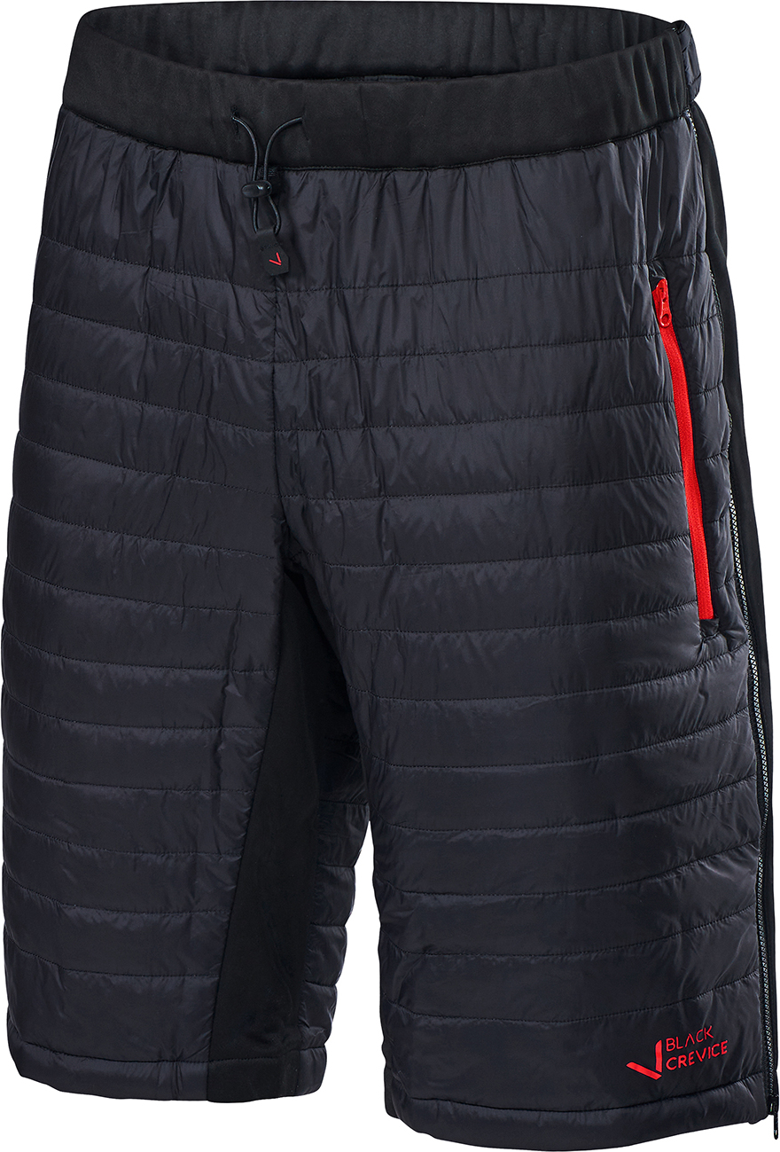 BLACK CREVICE - Herren Isolationshose/Thermoshorts/kurze Überhose | Farbe: Schwarz/Rot | Größe: XL BCR336145-BR-XL