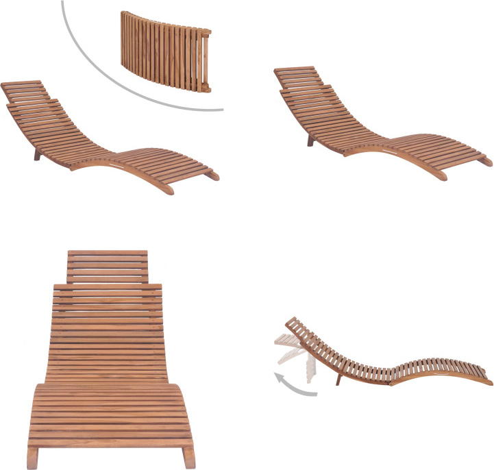 vidaXL Lehátko skladacie z masívneho teakového dreva - Lehátko - Lehátka - Drevené ležadlo - Drevené ležadlá