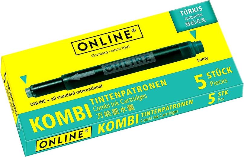 ONLINE Schreibgeräte Online Kombi-Tintenpatronen 5 Patronen Universal passend für viele Füller Modelle 17176/12