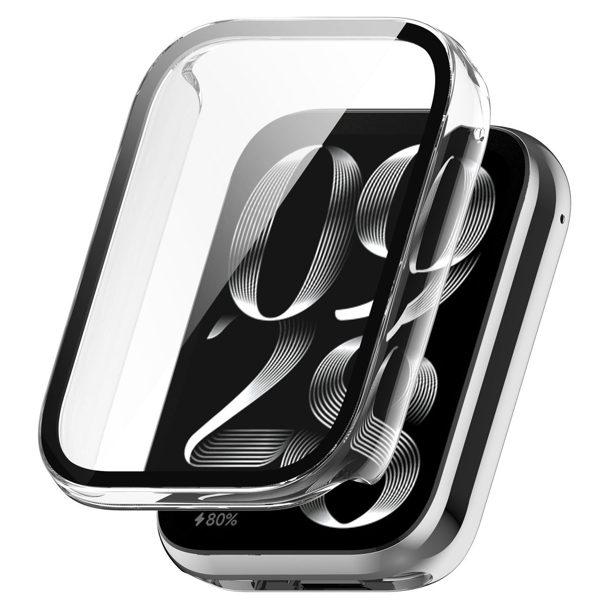 Pre Xiaomi Mi Band 8 Pro Plastové puzdro + H9 Transparentné ochranné sklo