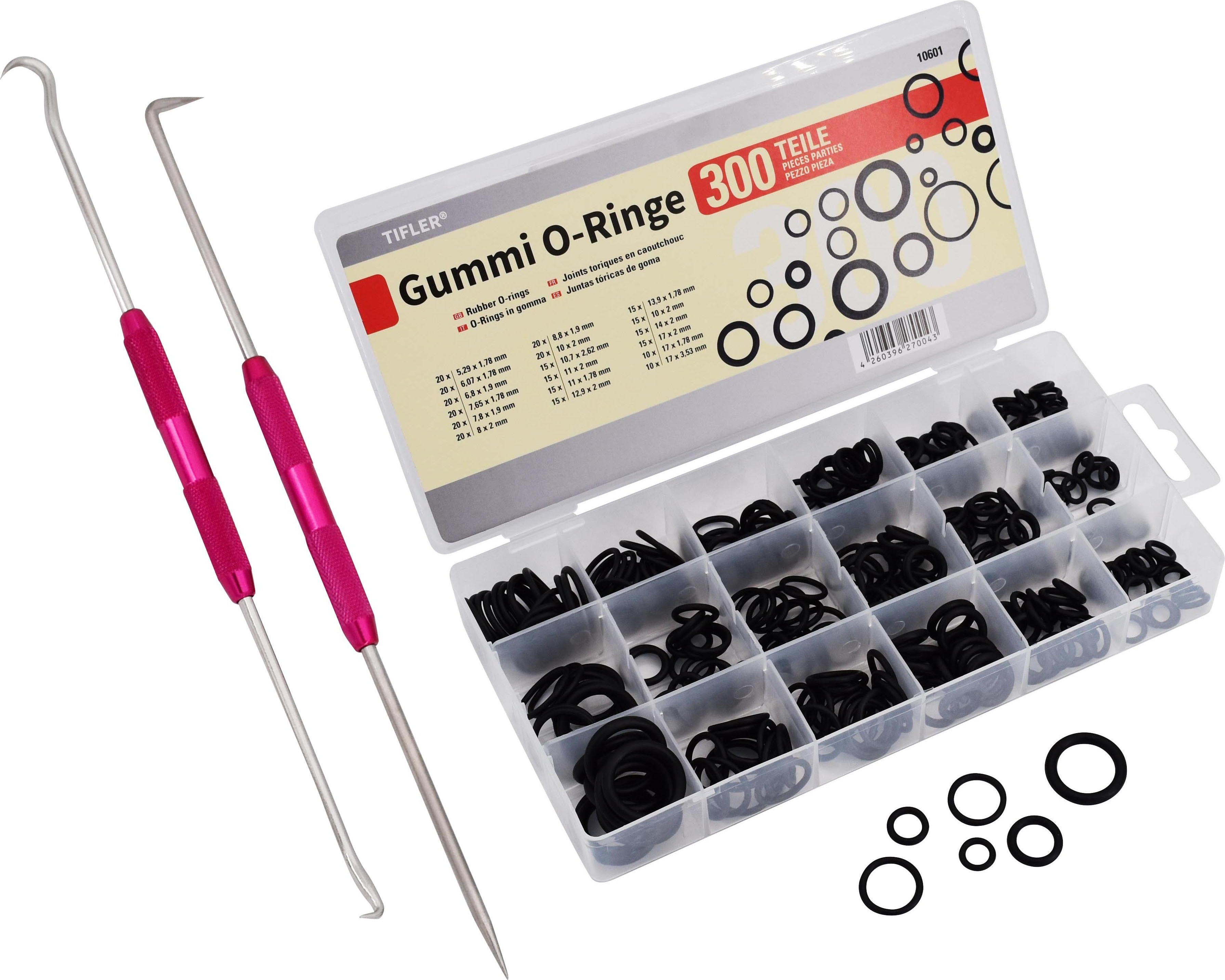 Tifler O-Ringe Sortiment 300-Teilig + Werkzeug im Set 5005