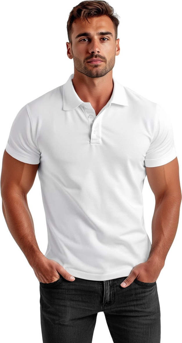 Herren Poloshirt Weiß OZONEE JS/8T80/1Z L