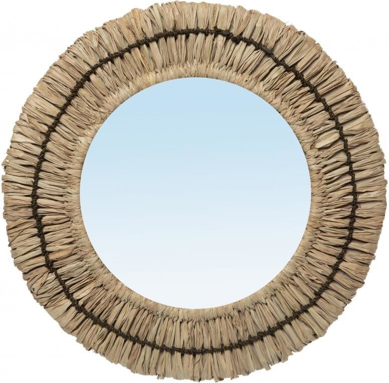 Famanu Runder Spiegel - Elegante Dekoration - Raffia Eleganz - 31cm x 3cm x 31cm SHSHOP