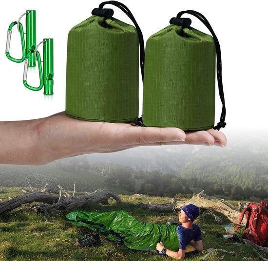 OEM Überlebens-Schlafsack - 2er-Pack - Notfall-Decke - Wassertichter Rettungsdecke - 210*90cm - PE - Rettungsdecke - Isolierende Decke - Notfall-Schlafsack - Notfall-Zelt - Notfall-Zelt - Außen/Wandern/Klettern - Notfall-Set - Notfall-Flöte & Transporttasche 2026