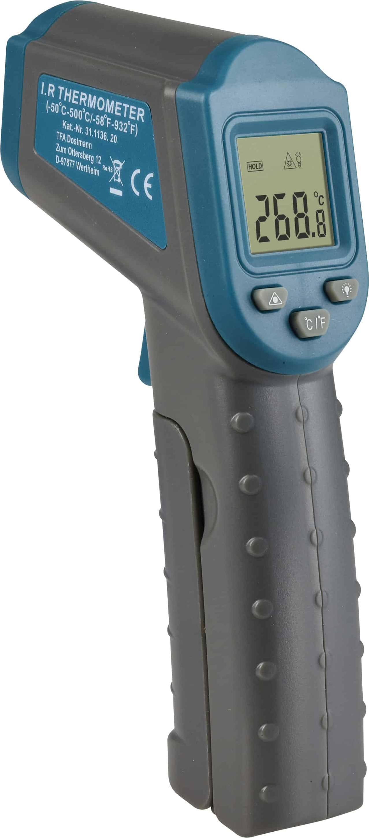 AK-Colonia Infrarot-Thermometer von -50 bis +500°C, zum Messen der Oberflächentemperatur RAY 31.1136
