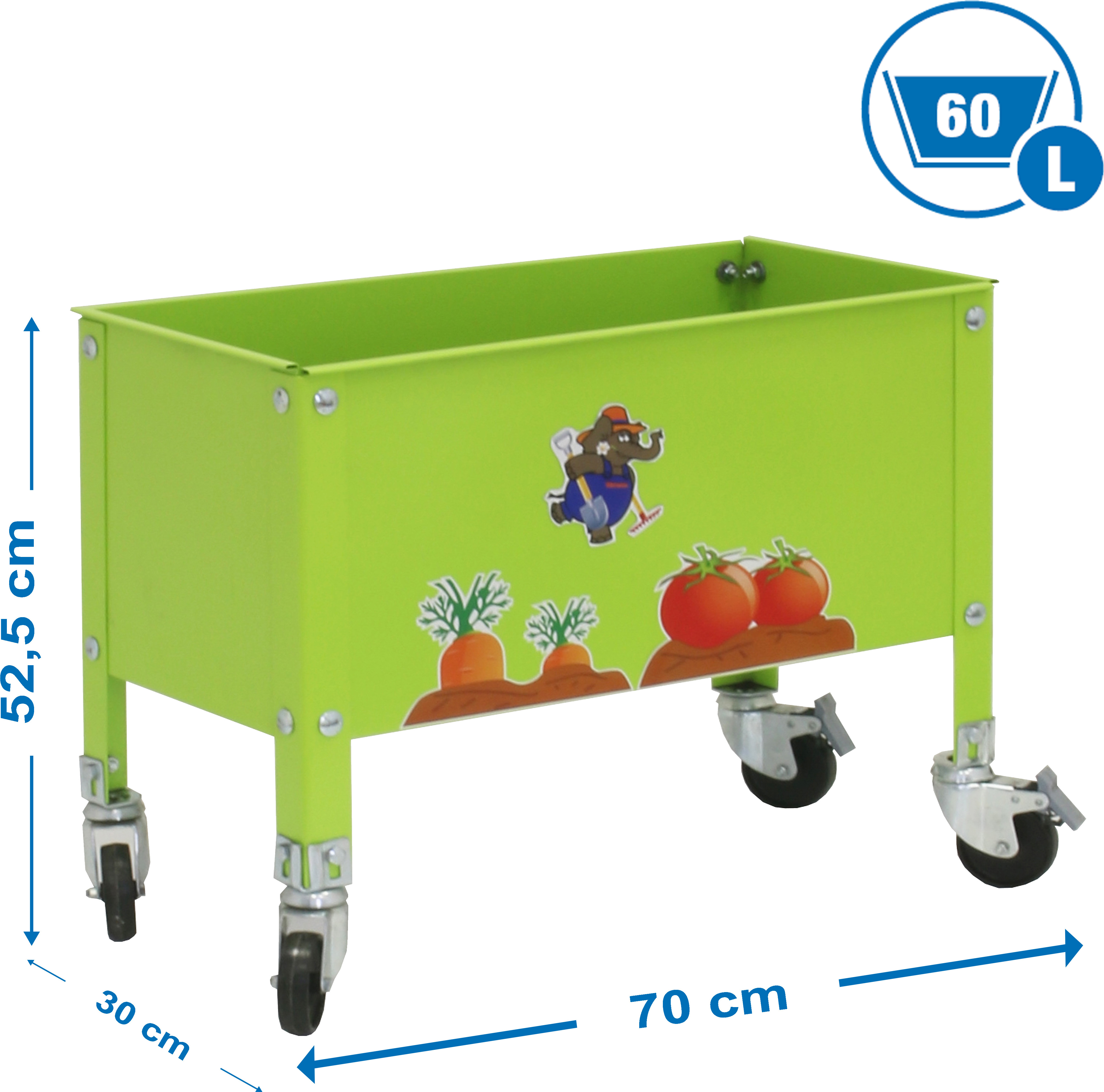 Simonrack Hochbeet SIMONGARDEN URBAN Metall grün rechteckig 70,0 x 48,5 cm