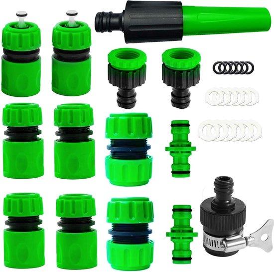 OEM 14-teilig Slangkraan- und -Verbindungsset für Gartenhose (1 Mundstück, 1 Mischkranen-Verbindung, 2 Wasserstopf-Verbindungen, 2 Reparatur-Verbindungen, 2 doppelte männliche Verbindungen, 2 Slangkranen-Verbindungen) 2026