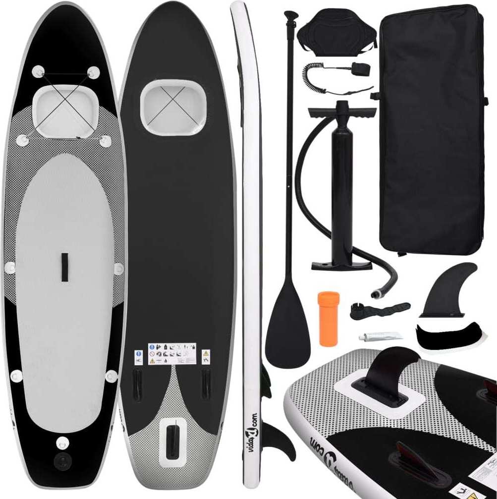 Nafukovací Stand up paddleboard čierny 300x76x10 cm