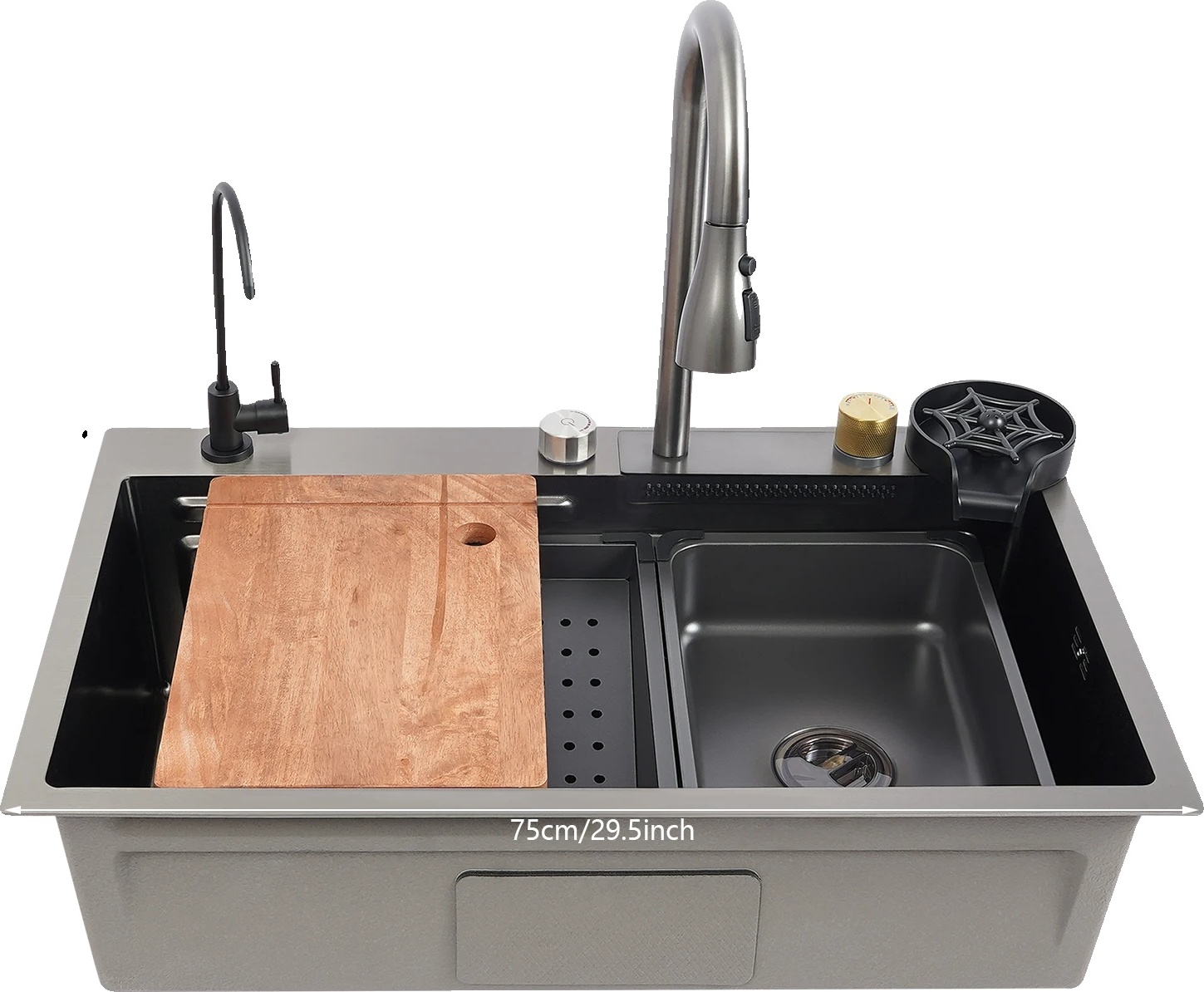 OEM Haushaltswaschbecken, langlebiger Edelstahl, effiziente Wasserabgabemodi, 75 cm 2393