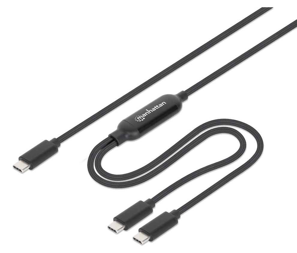 Manhattan 355810, 2 m, USB C, 2 x USB C, Čierna