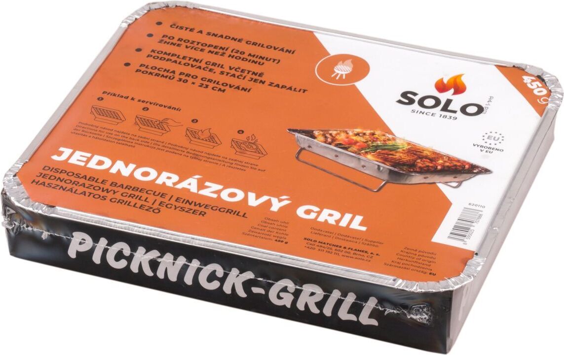 Záhradný gril Nohel na jednorazové drevené uhlie SOLO+ 450g