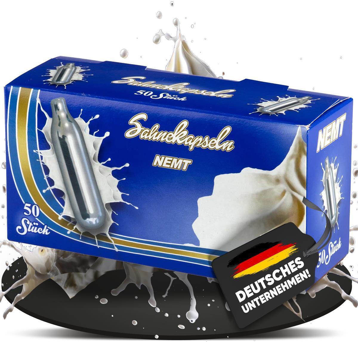 50 Stück NEMT 8g N2O Sahnekapseln für Sahnespender und Sahnebereiter