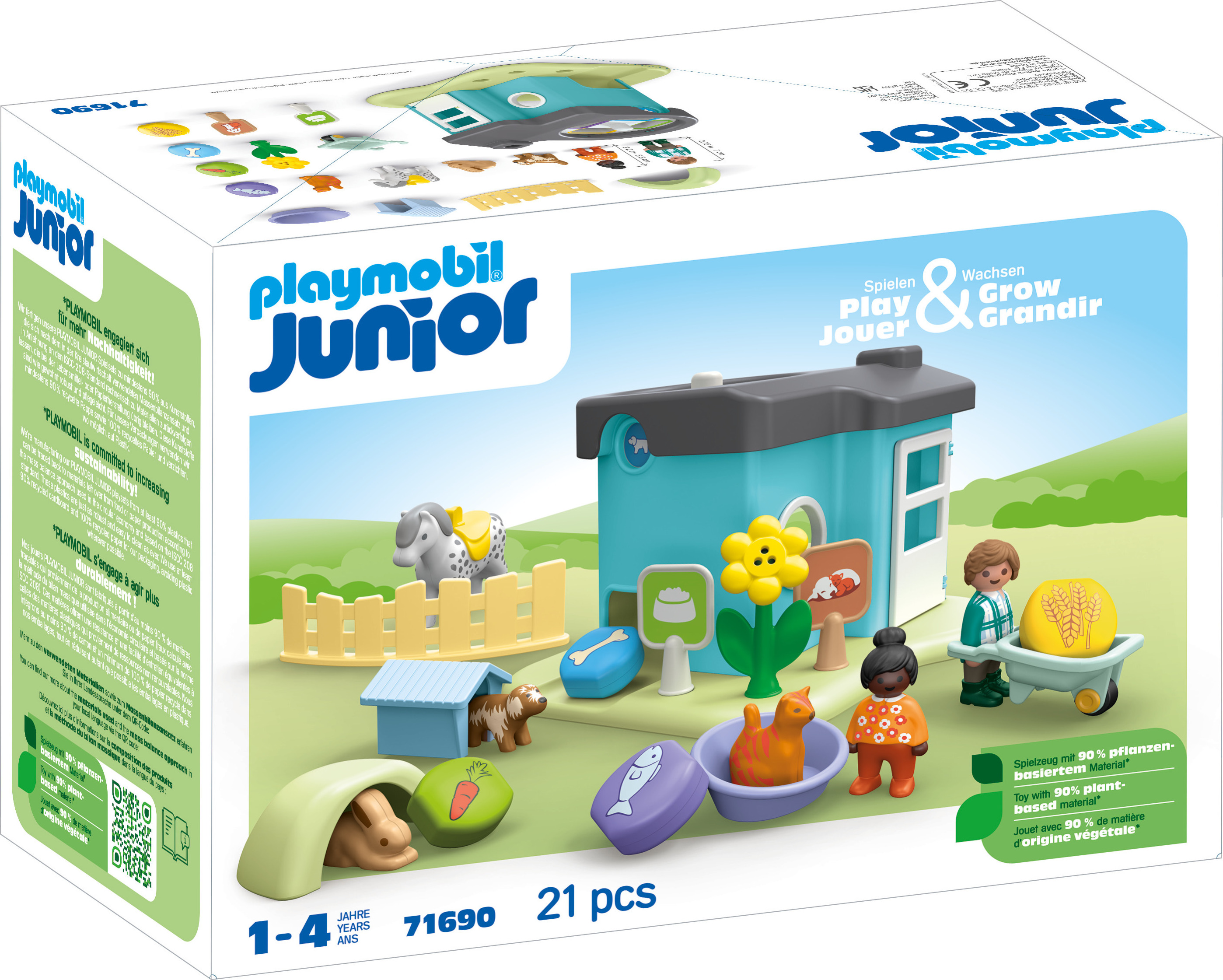 PLAYMOBIL Junior 71690 JUNIOR: Tierpension mit Futterspender