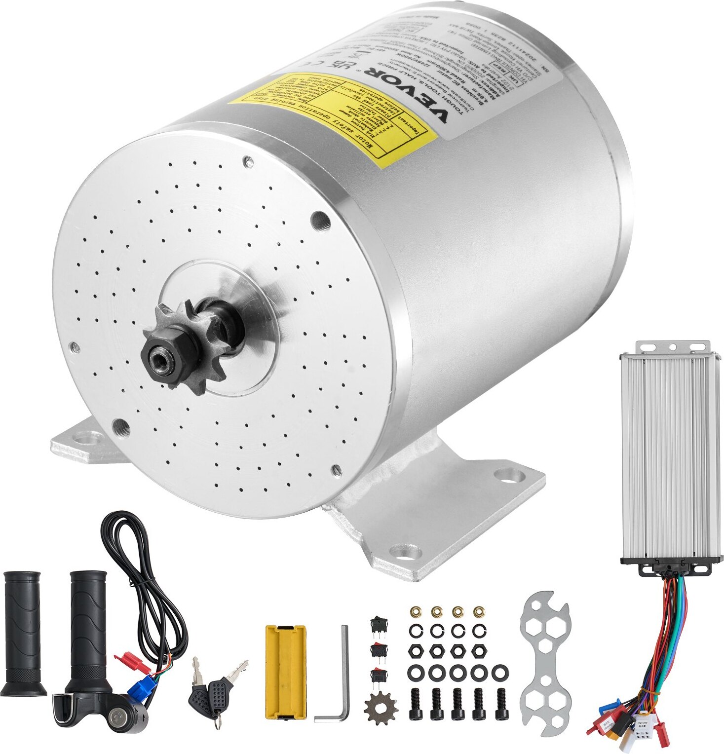 Topdeal 2kW Bürstenloser Gleichstrommotor 48V 4300U/min Elektromotor Controller JZ48V2000W