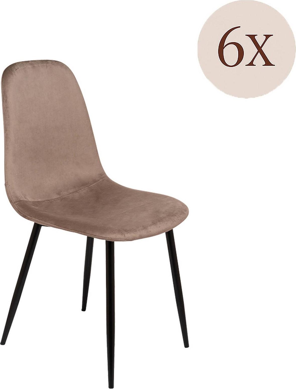 Dmora Stuhl Pismo Grau 6 Stühle, gepolstert, Tragbarkeit 120 kg