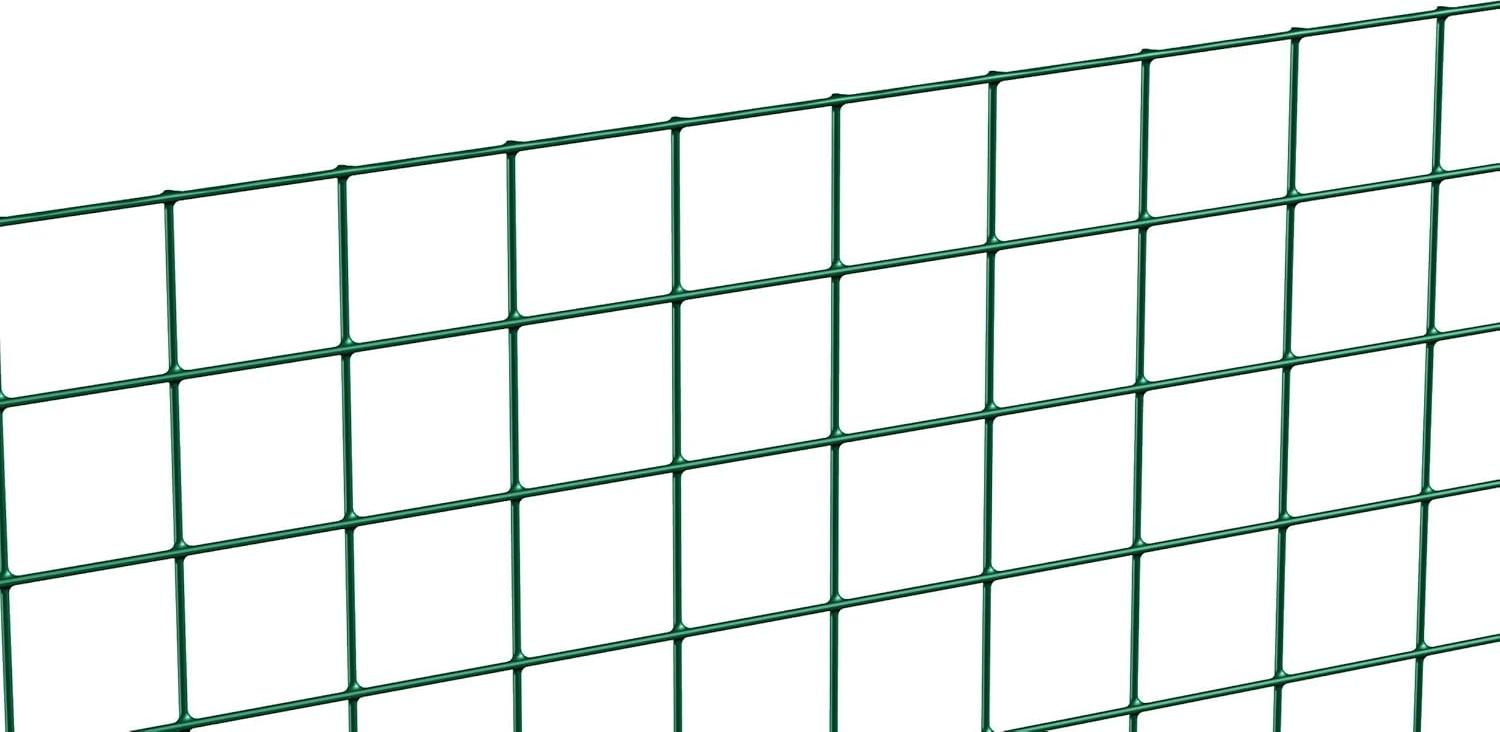 Markenlos 614515 Drahtpanel für Zaun - Grün | 127 x 127 mm Maschenweite | Höhe 100 cm | Länge 5 m