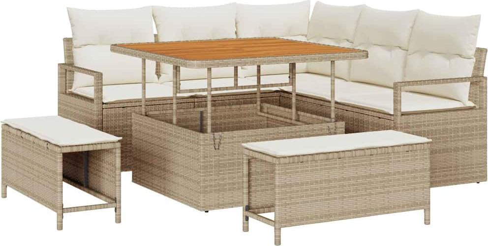 vidaXL Garten-Sofa-Set 8 stk. 7-Sitzanzahl Beige und Creme 3364466