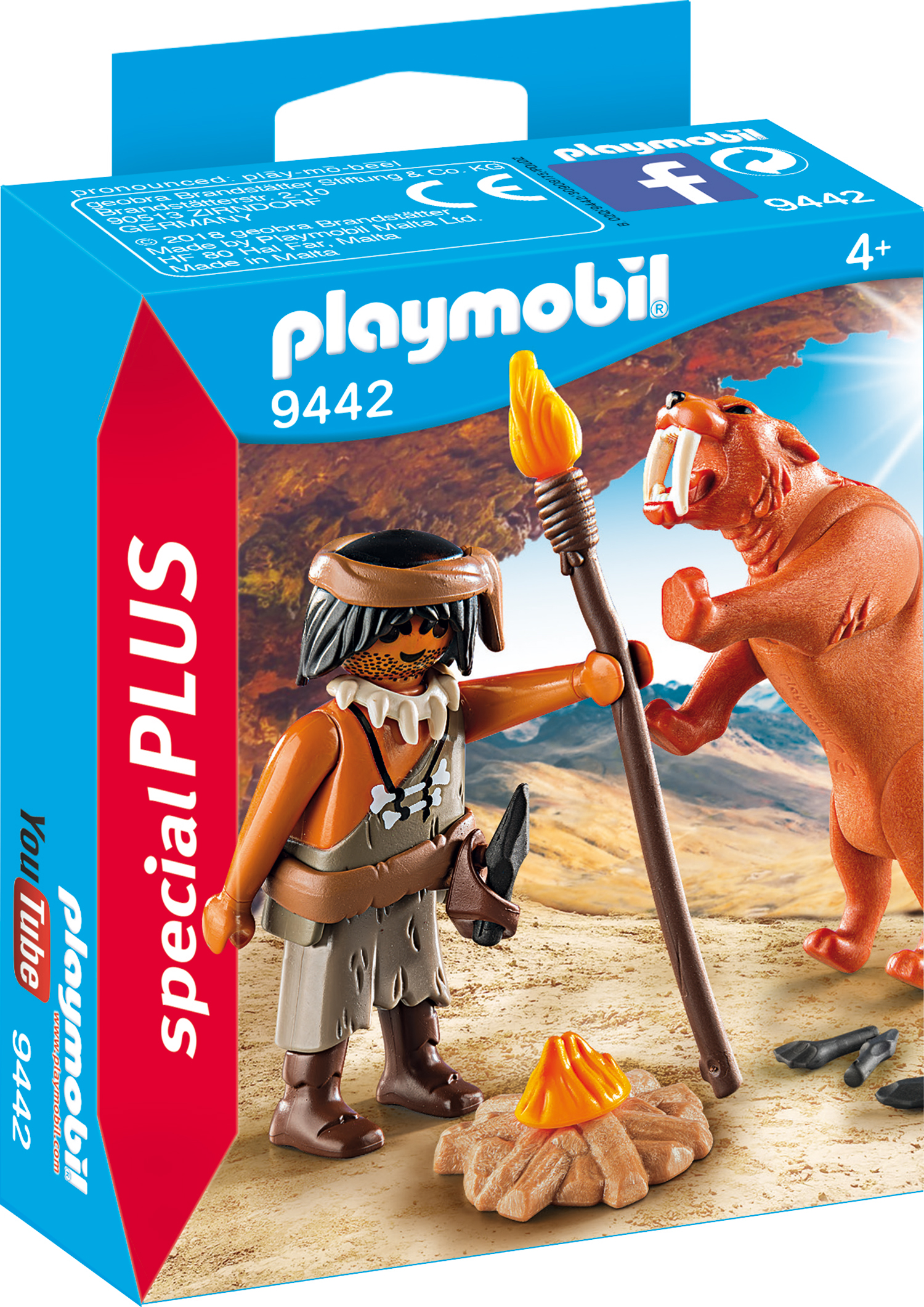 Playmobil Steinzeitmensch Neandertaler Fackel Knüppel aus Blister top 