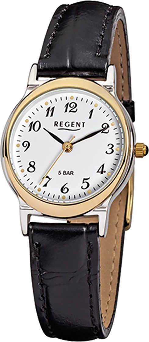 Regent Leather Ladies Watch F-014 Quartz Watch Strap Black D2URF014