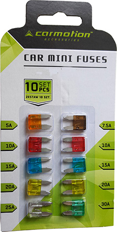 myshopX KFZ-Sicherungen /Mini Flachsicherungen (11mm) 5-30 Ampere Neu 10 Stück