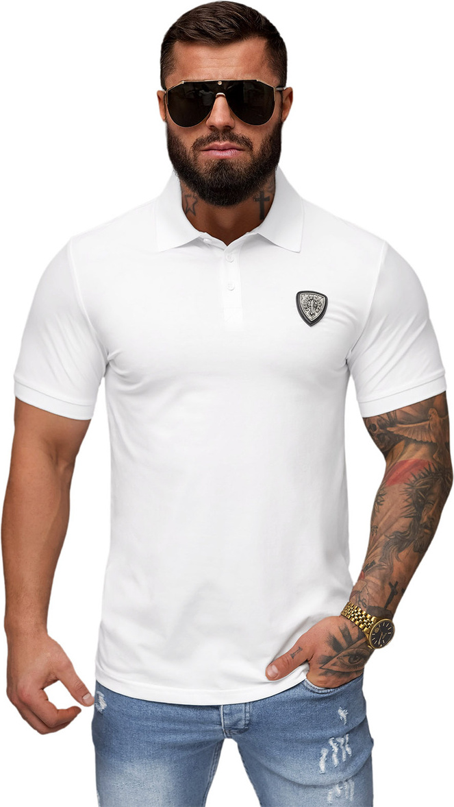Herren Poloshirt Weiß OZONEE NB/MT3121 M