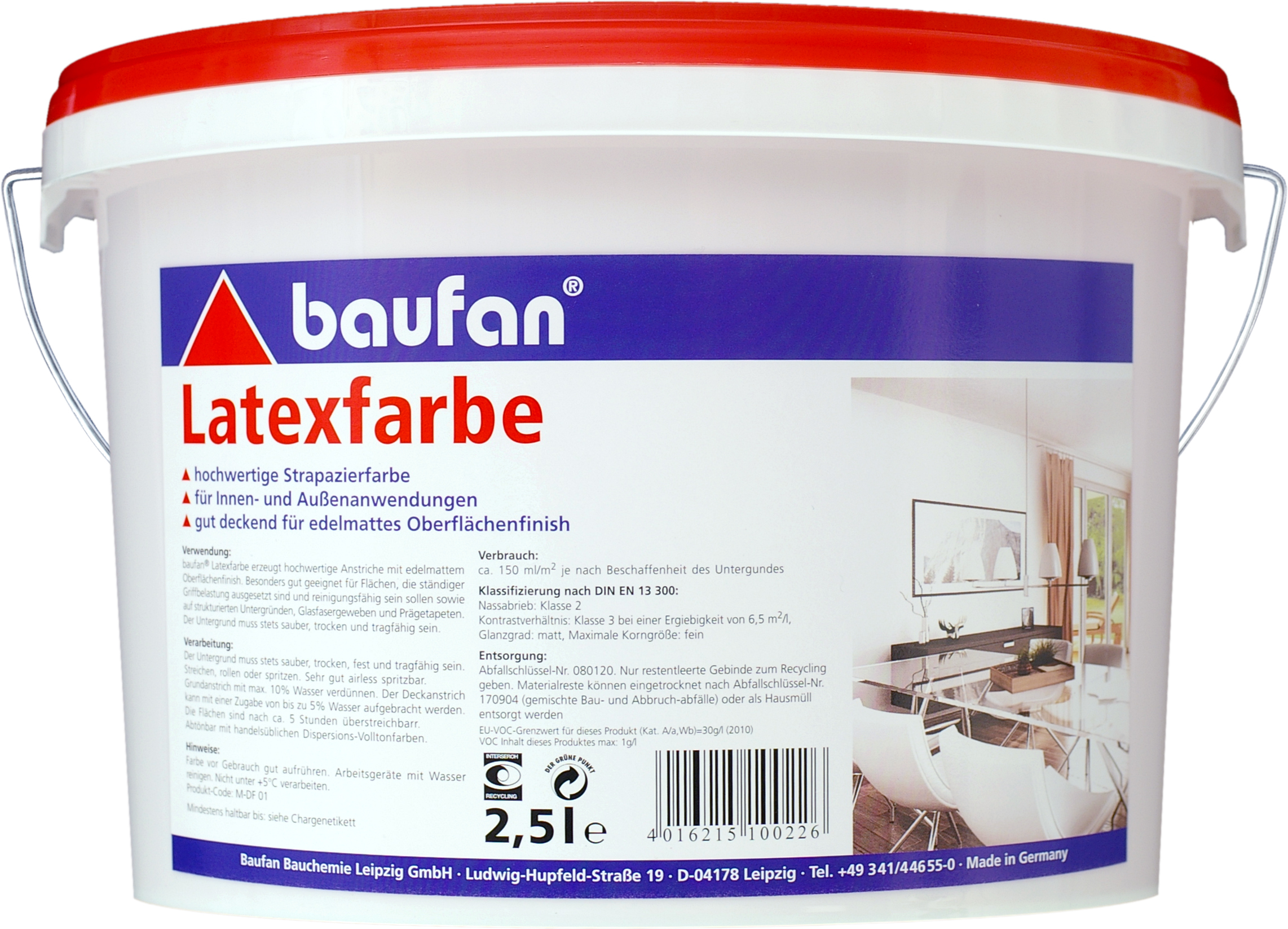 Baufan Latexfarbe 2,5 l 100226