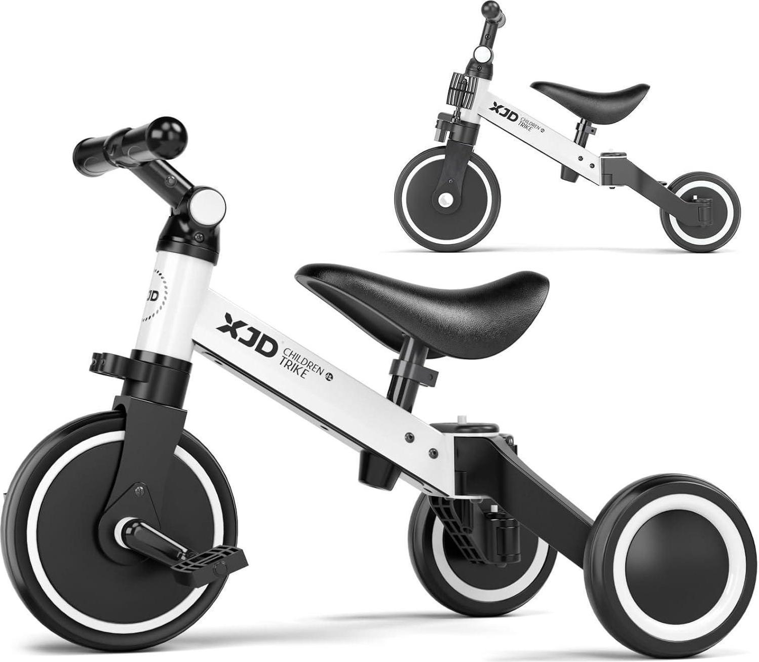 Sonstige XJD 4-in-1 Kinder Dreirad Laufrad für 10-36 Monate Jungen Mädchen verstellbarer Sitz White