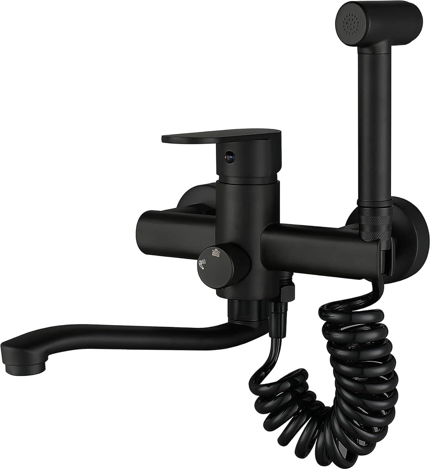 Küchenarmatur Wandmontage - Wandhahn Küche - Wandhahn mit Oberauslauf - Wandhahn mit Unterauslauf - Wandhahn Küche - 20 CM