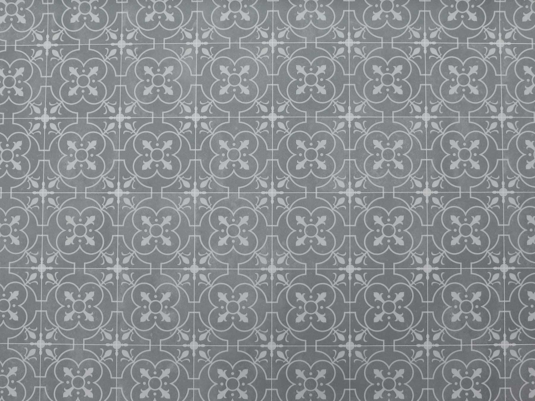 Primaflor PVC Bodenbelag TURVO - Fliese London - 2,00m x 7,50m - Meterware - Vinyl-Boden in edler barock Fliesenoptik für Küche, Wohn- und Badezimmer, Hochwertige Auslegware, Anti-Rutsch Oberfläche 50-1003-014