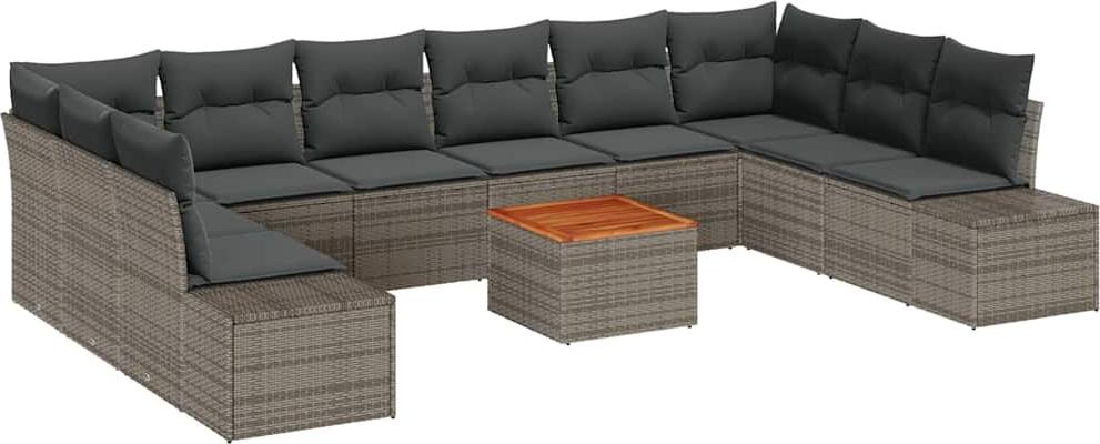 vidaXL Záhradná sedacia súprava 11 ks Grey