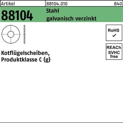 Reyher Kotflgelscheibe R 88104 10,5 x40 x1,5 Stahl galvanisch verzinkt 088104001000105040