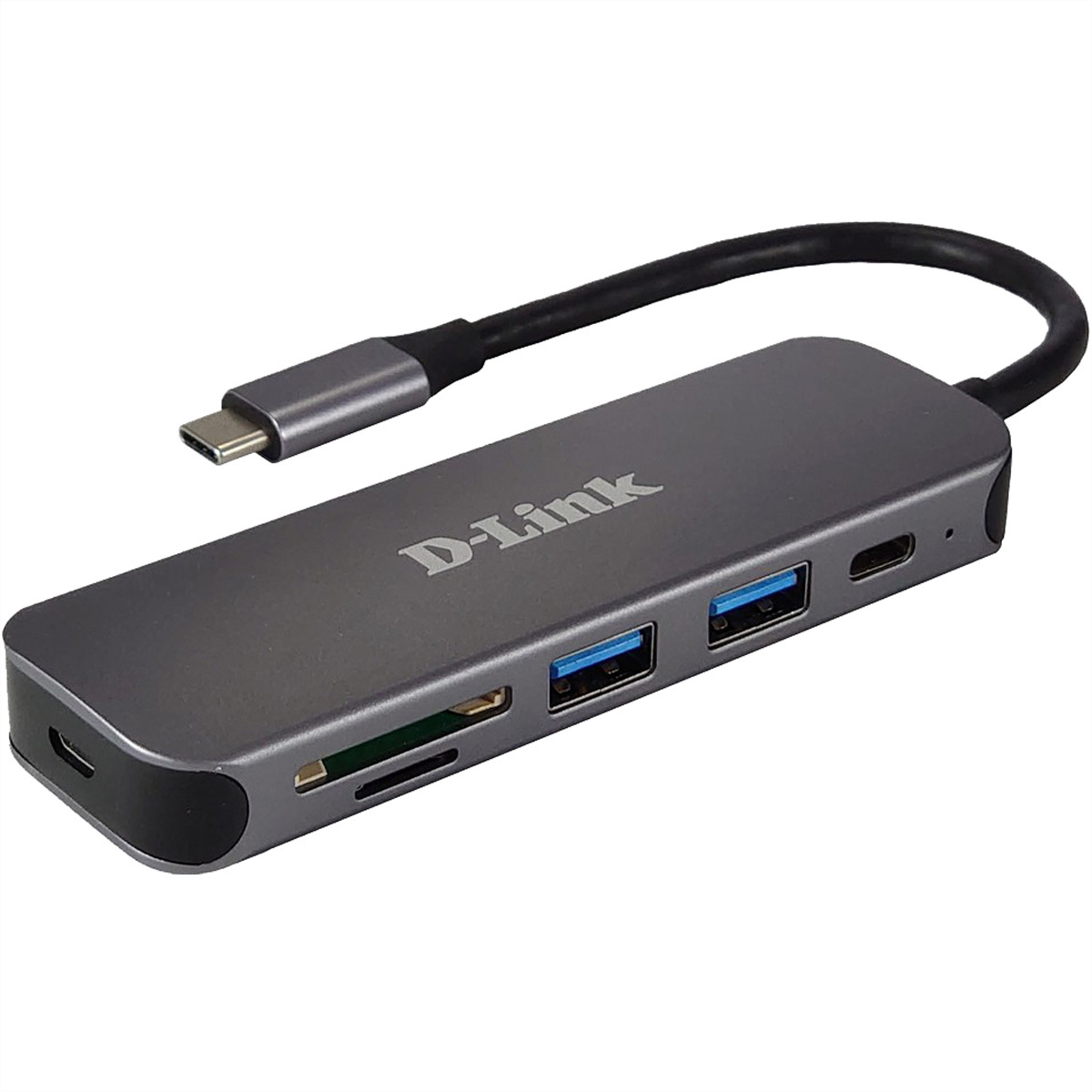 D-Link DUB-2325 - USB Typ-C - Grau - MicroSD (TransFlash) - SD - SDHC - SDXC - USB 3.2 Gen 1 (3.1 Gen 1) Type-A - USB 3.2 Gen 1 (3.1 Gen 1) Type-C - Leistung - USB