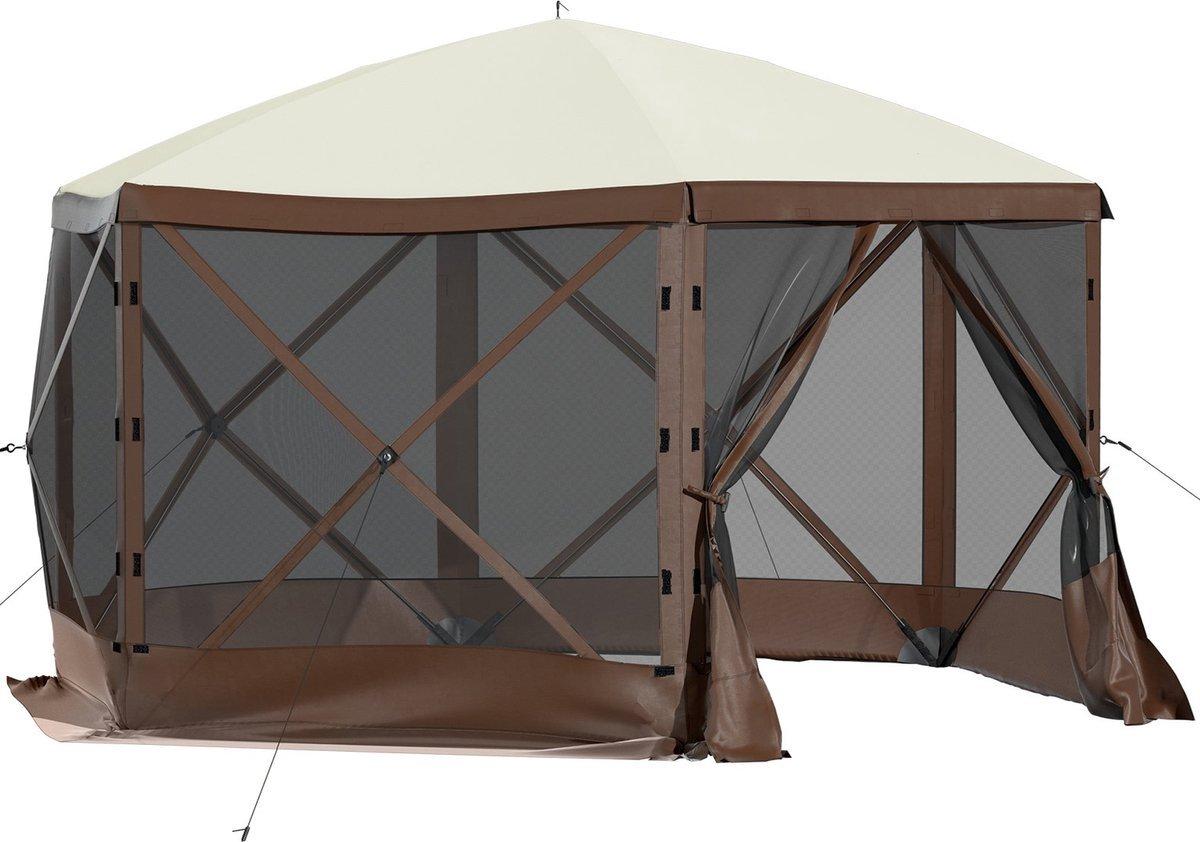 Happyment Pop-up Gartenhaus – 8 Personen – Mit Sonnendach – Außenunterkunft – Wasserabweisend – Pop-up Zelt