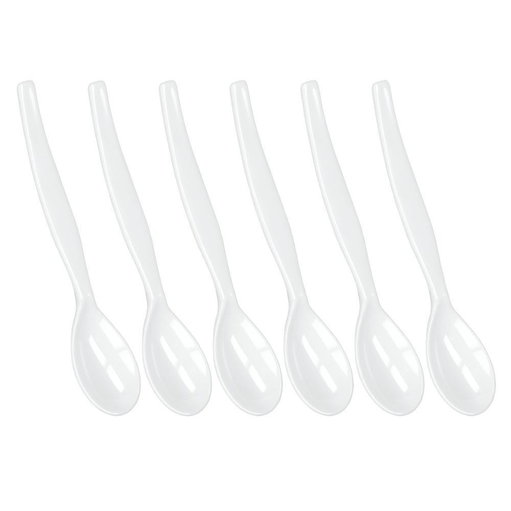 10 Cuillere Longue en Plastique Reutilisable, cuillères en plastique colorées,Cuillère à Confiture Long Manche, Cuillère à Dessert Longue, Cuillères en imitation porcelaine pour Thé, Glaces, cocktails