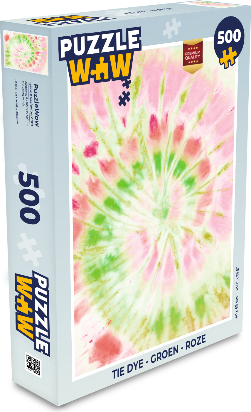 MuchoWow® Puzzle 500 Teile Krawattenfärbung - Grün - Rosa - Denken - Spiel - Toy 137|339249125