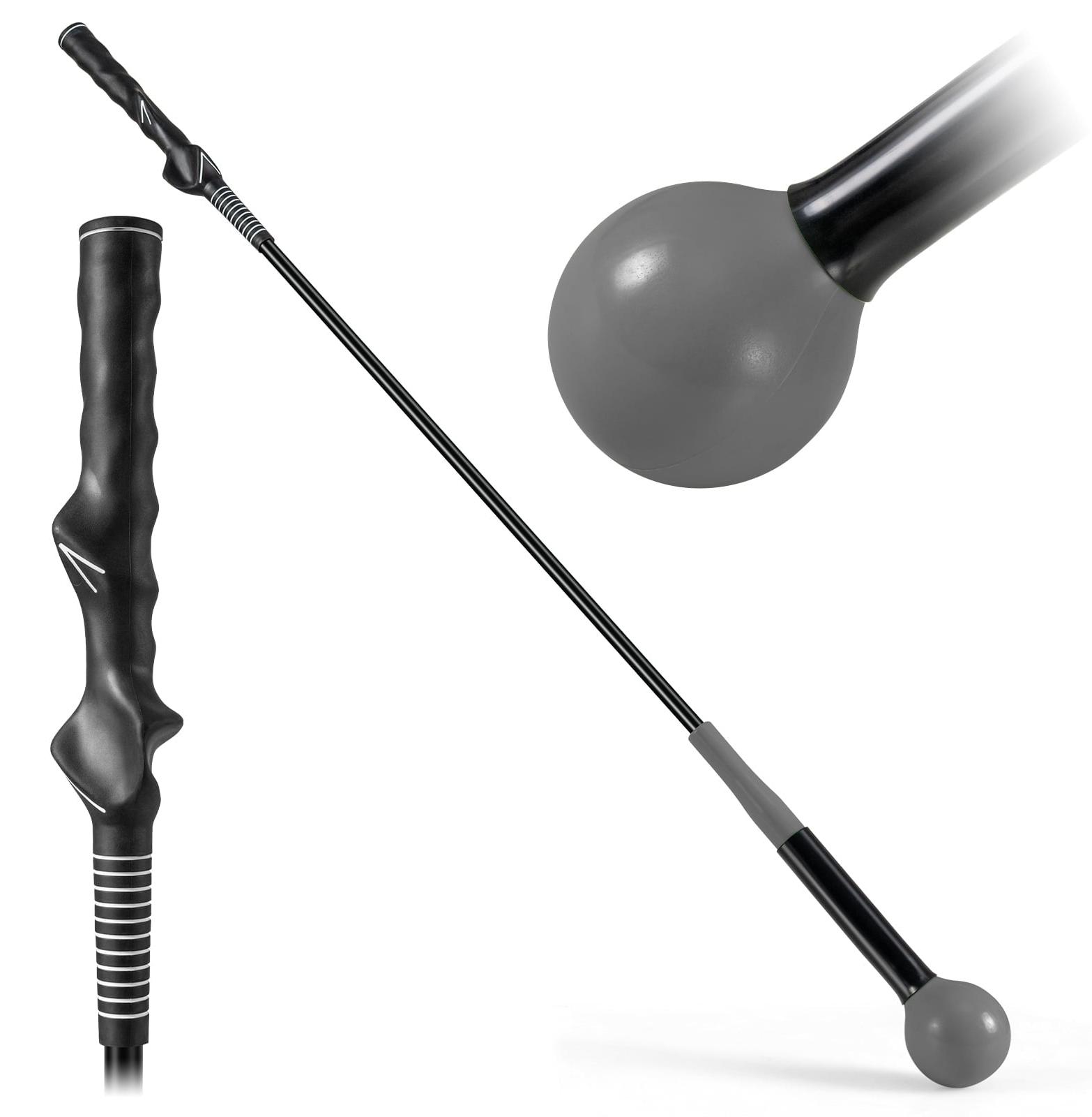 Northix Golfschwungtrainer, 100 cm, beschwerter Kopf, Grau