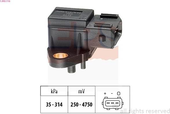 EPS Luftdrucksensor Höhenanpassung 1.993.116 für BMW 3 Touring (E91)