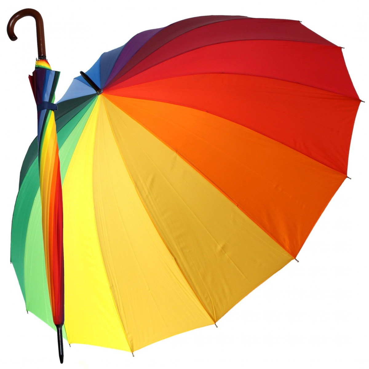 Regenschirm XXL Regenbogen Stockschirm Golfschirm Damen groß bunt 130 cm