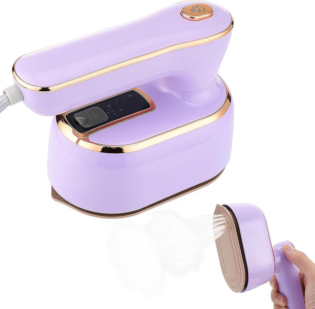 Mmgoqqt Mikro-Dampfbügeleisen, Reise-Dampfbügeleisen für Kleidung, tragbares Mini-Dampfbügeleisen, Handdampfbügeleisen,purple Kau-LA-251216-86