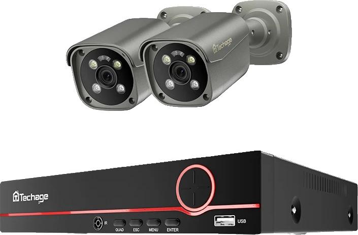 Monitorovací kamerový systém, rozlíšenie 8 MP, detekcia pohybu AI, 8CH NVR (2 kamery), 3T（Vonkajšie športy）