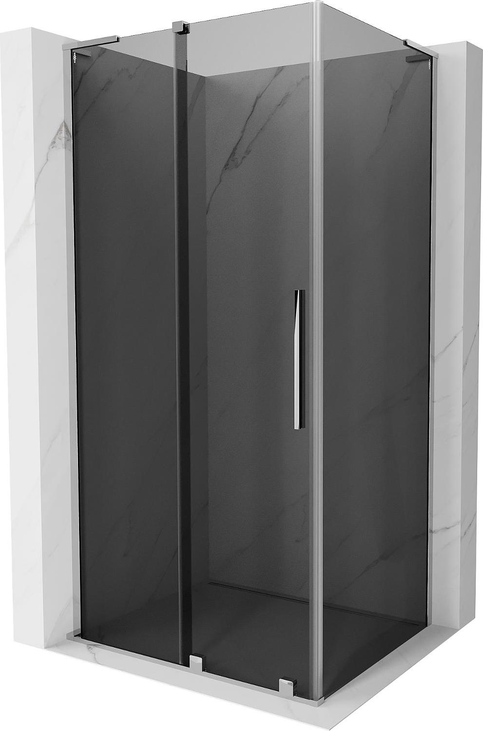 Mexen Velar L Duschecke verschiebbar 100 x 80 cm, Graphit, Chrom - 871-100-080-43-01