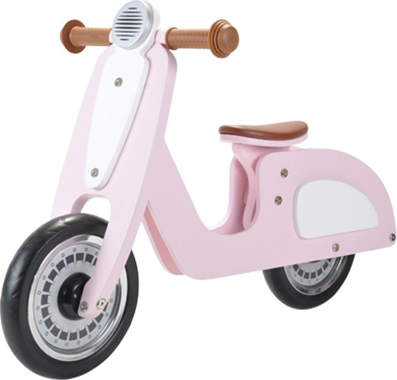 Bandits and Angels Bandits & Angels Italian Rider Laufrad aus Holz, rosa, ab 2 Jahren – Für Mädchen – Rosa Holz-Laufrad – Retro-Roller zum Draufsitzen – Zweirad – Geräuscharme Räder – Verstellbarer Sattel 8088
