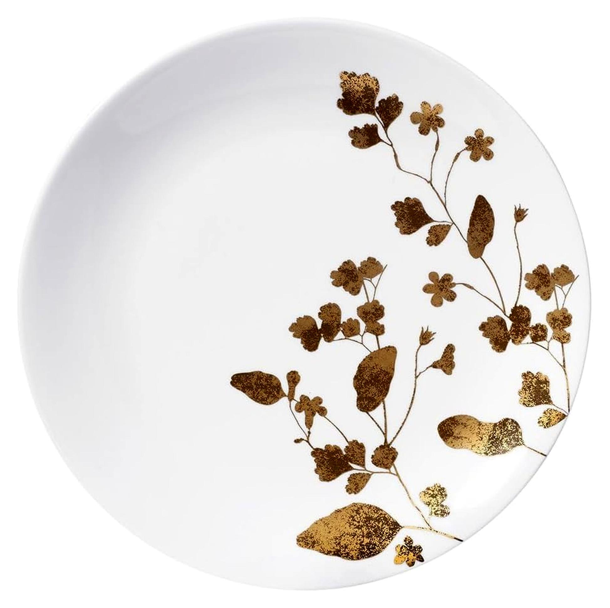 Markenlos Vera Jardin Salatteller, 20,3 cm, Weiß und Gold