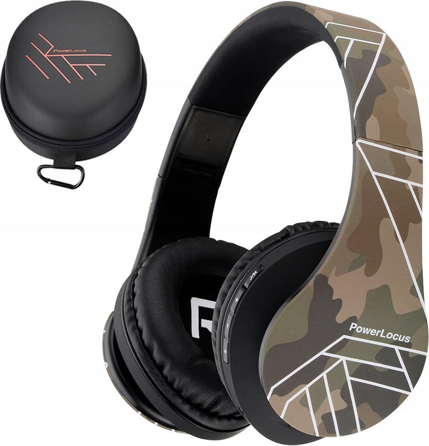 Bezdrôtové slúchadlá PowerLocus CAMOUFLAGE BLUETOOTH / microSD / FM