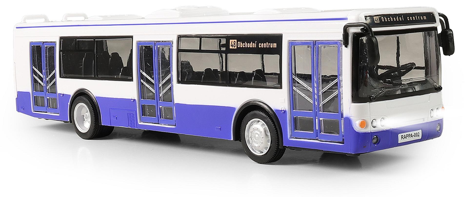 RAPPA Bus, der Haltestellen in Tschechisch ankündigt 28 cm blau 190665