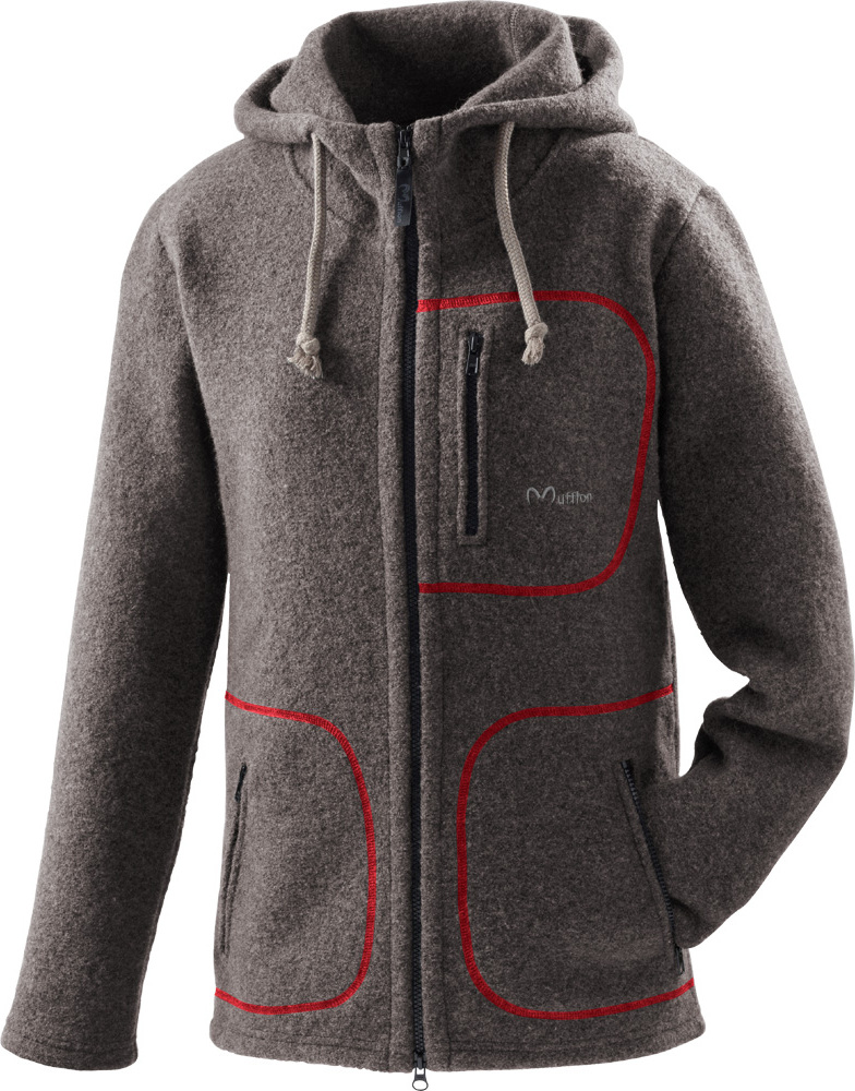 Mufflon W100 Mu-Bob granit-Nähte rot XS