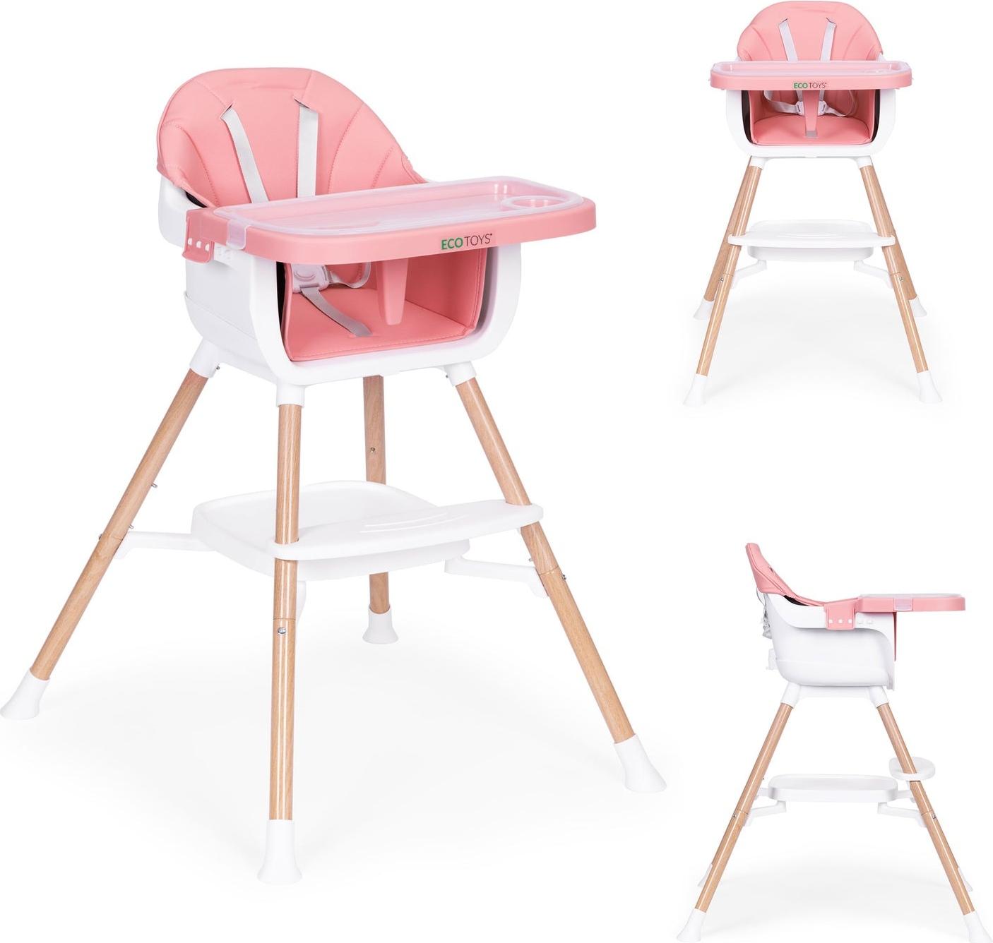 MST Kinderfütterungsstuhl 2-in-1, rosa, ECOTOYS