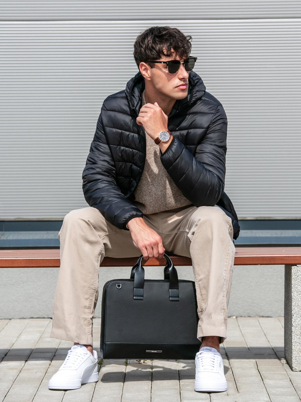 L'ARTE MILANO Herren-Jacke für die Übergangszeit, M 285-1-BLACK_M